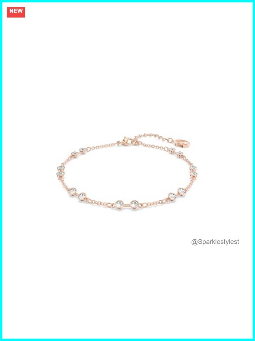 Swarovski Remix Crystal Strand Bracelet Rose Gold-Tone Charm Carrier